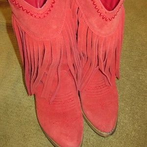 🔥 Hot red fringe western boots 💋🌹
